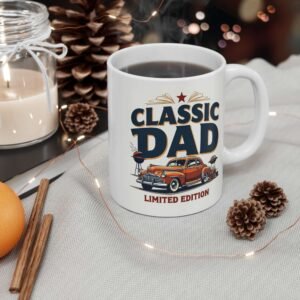 Classic Dad Mug - Limited Edition Coffee Cup for Father's Day, BBQ Lover Gift, Classic Car Enthusiast, Retro Kitchen Decor, Unique Gift Idea