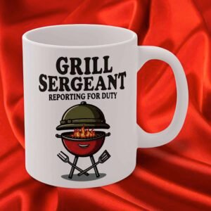 Grill Sergeant Coffee Mug - Perfect Gift for BBQ Lovers, Father's Day, Cookout, Kitchen Decor, Grilling Enthusiasts
