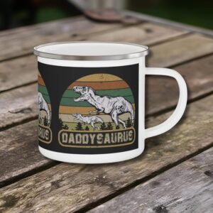 Enamel Camping Mug - Daddysaurus Father's Day Gift