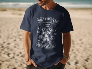 Built For Speed Custom Engine Motorcycle Design T-Shirt