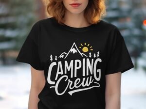 Camping Crew Mountain and Sun Graphic Perfect Hike T-Shirt