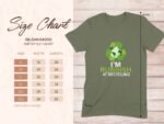 Size chart for Gildan 64000 softstyle t-shirt, showing sizes S to 3XL with measurements in inches and a recycling graphic.
