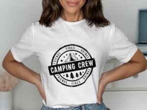Friends Fires Drinks Camping Crew Adventures T-Shirt