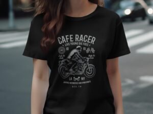 Cafe Racer Live Young Motorcycle Apparel Graphic T-Shirt