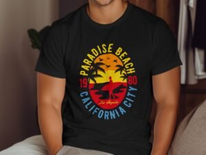Paradise Beach City California Los Angeles 1980 T-Shirt