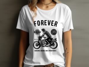 Vintage Biker - Forever Motorcycle Engine Design T-Shirt