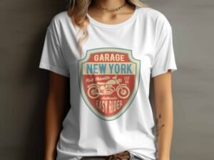 Vintage New York Motorcycle Shield Graphic T-Shirt