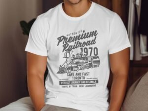 Authentic Premium Railroad 1970 Train Locomotive T-Shirt