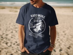 Hard Work Never Give Up Quality Anvil Since 1980 T-Shirt