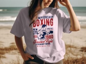 Championship Boxing New York City Graphic Design T-Shirt