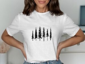 Forest Trees Silhouette Nature Lover Design T-Shirt