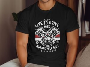 Live To Drive Motorcycle Brotherhood 1980 Graphic T-Shirt