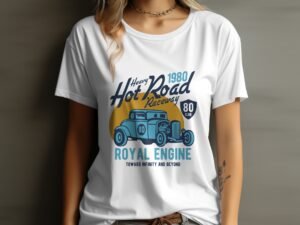 Vintage Car Hot Rod T-Shirt, Classic 1980 Hot Road Raceway Tee, Retro Royal Engine Graphic Shirt, Toward Infinity and Beyond