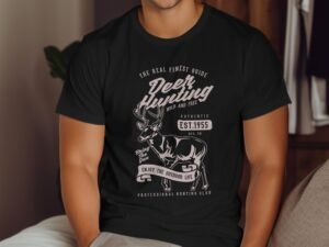 Deer Hunting Wild And Free Graphic T-Shirt Design T-Shirt