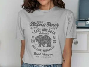 Grizzly Strong Bear Authentic Design Graphic T-Shirt
