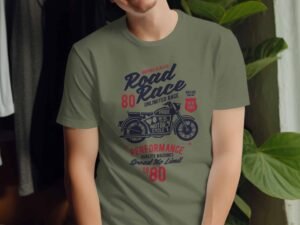 Motors Classic Road Race Motorcycle Graphic Design T-Shirt