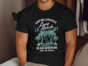 Surfing Paradise Long Beach Adventure Graphic T-Shirt
