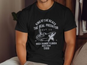 King of The Beach Real Predator Shark Design T-Shirt