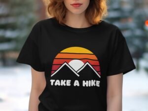 Retro Sunset Peak Adventure Mountain Graphic T-Shirt