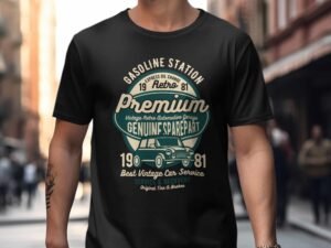Gasoline Station Vintage Retro Automotive Design T-Shirt