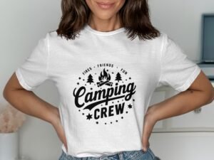 Camping Crew Fires Friends Fun Graphic Printed T-Shirt