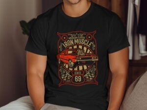 American Classic Iron Muscle Since 69 Car Graphic T-Shirt