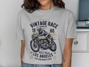 Motorcycle Vintage Race Los Angeles 1980 Authentic T-Shirt