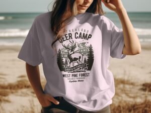 Sutherland Deer Camp Wilderness Scene Graphic T-Shirt