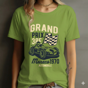 Vintage Grand Prix Racing T-Shirt, Monaco 1970 Car Graphic Tee, Retro Racing Car T-Shirt, Classic Motorsport Gift, Checker Flag Shirt